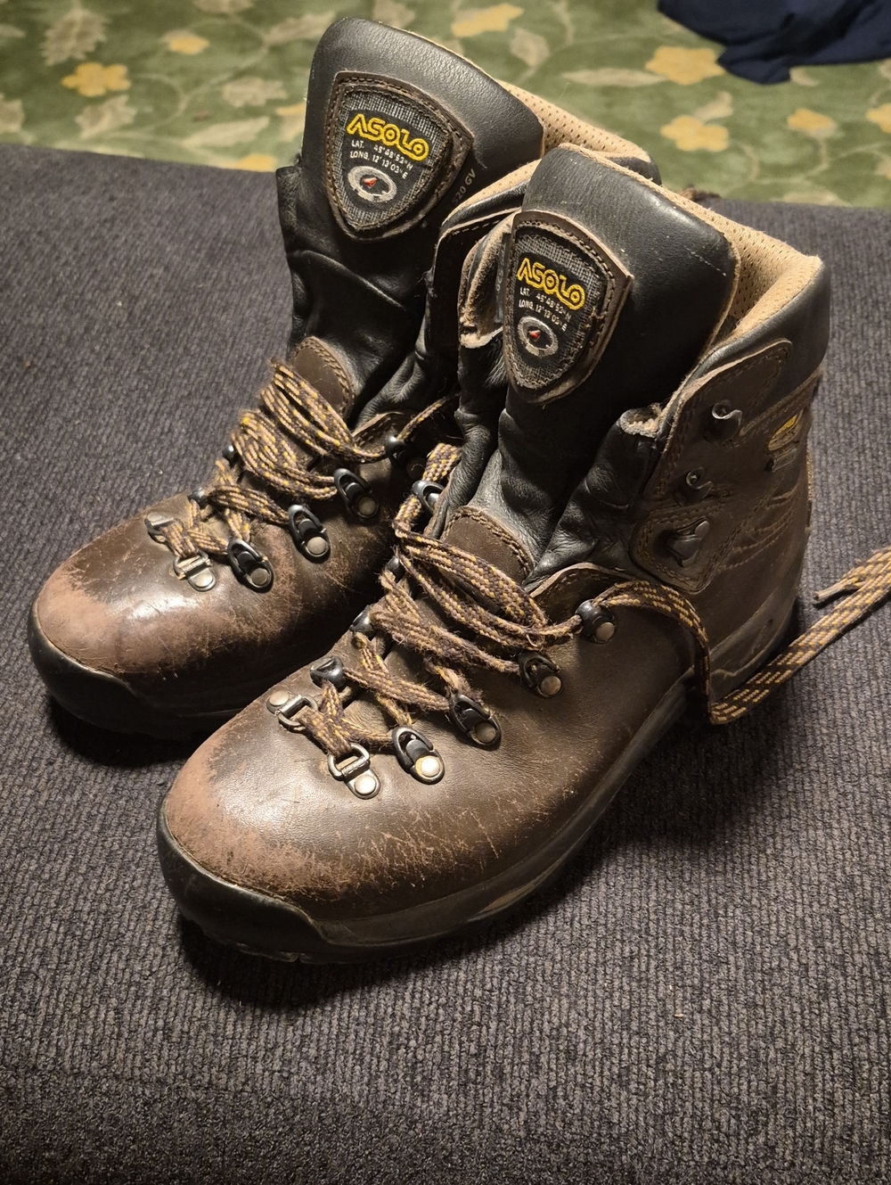 Asolo Brown Leather Men's Hiking Boots with Rugged Laces